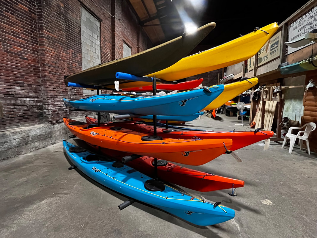 Indoor kayak storage racks
