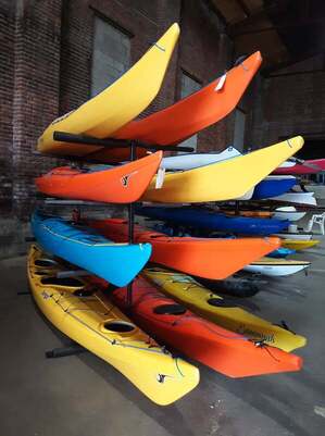 Indoor kayak storage racks